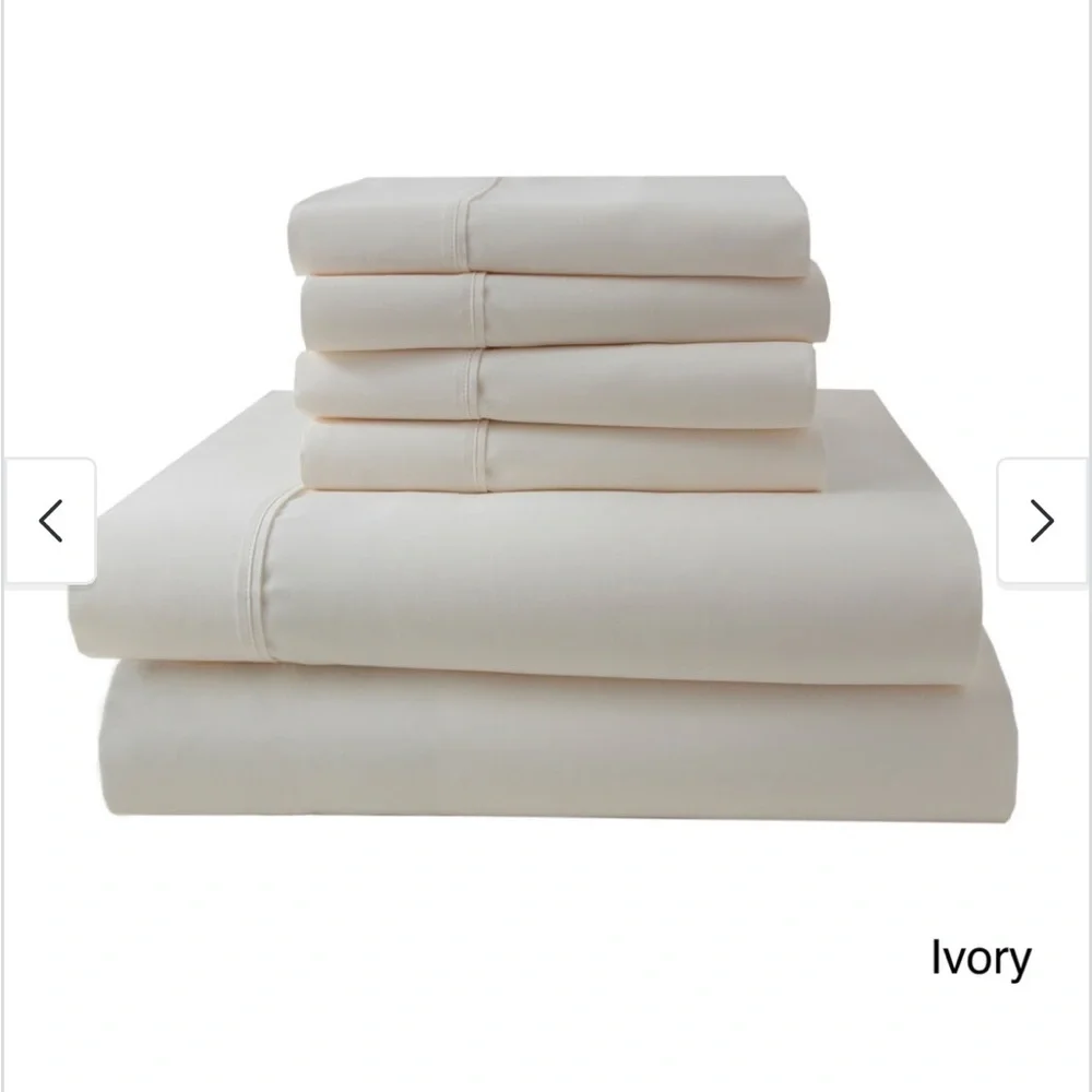 Park Ridge Sheet Set 1000 Thread Count Cotton Rich Sheet Set Cal King Ivory